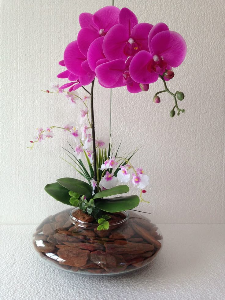 Arranjo de orquidea artificial silicone